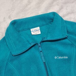 Columbia Full Zip Fleece Jacket Women's SZ Medium Blue Outdoor Hiking Travel